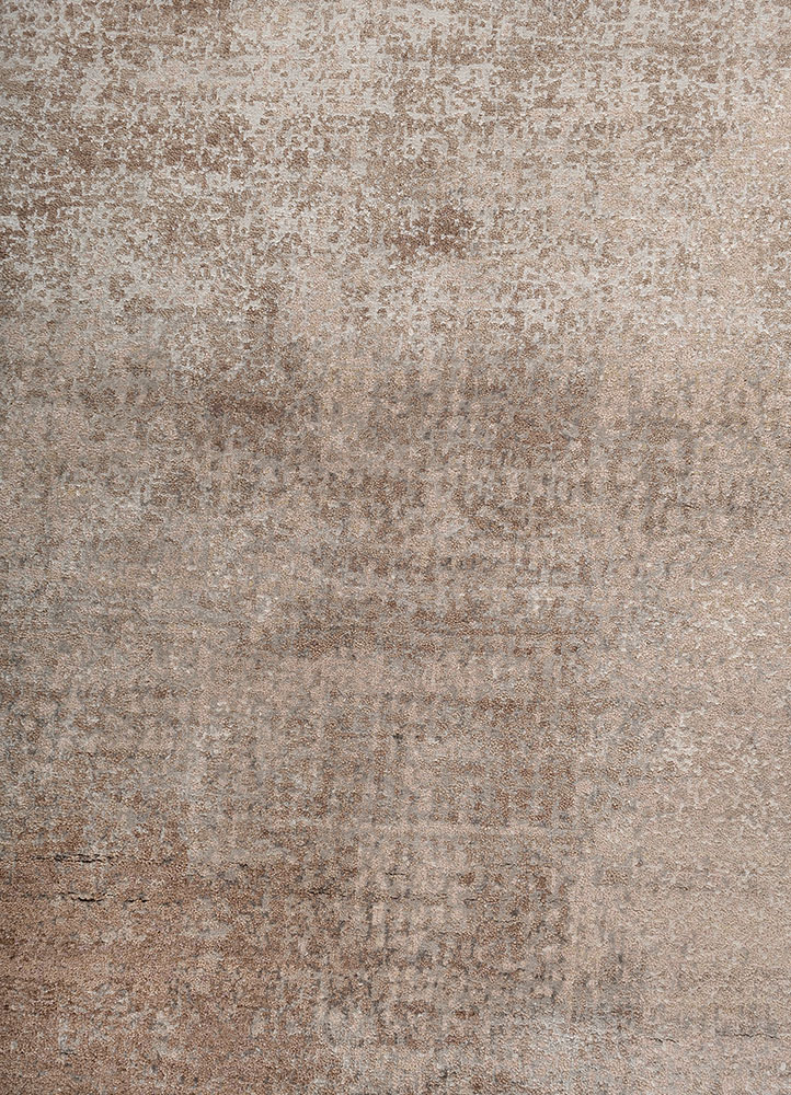 entropy grey and black wool and bamboo silk hand knotted Rug - CloseUp