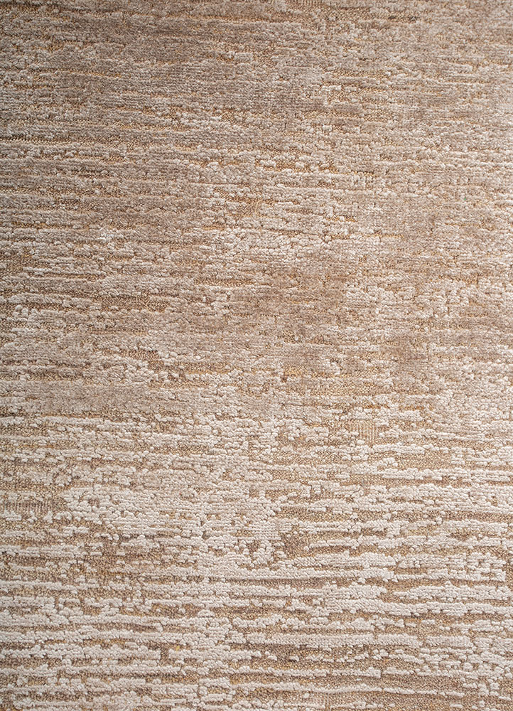 entropy ivory wool and bamboo silk hand knotted Rug - CloseUp