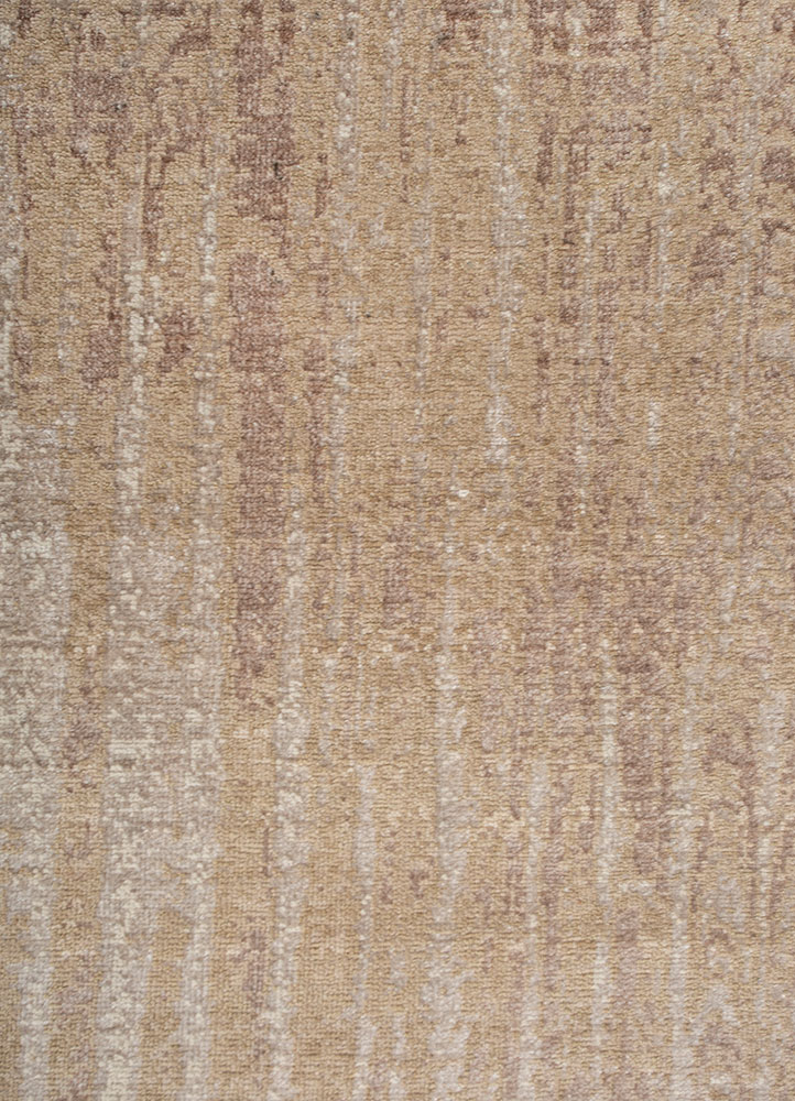 entropy ivory wool and bamboo silk hand knotted Rug - CloseUp