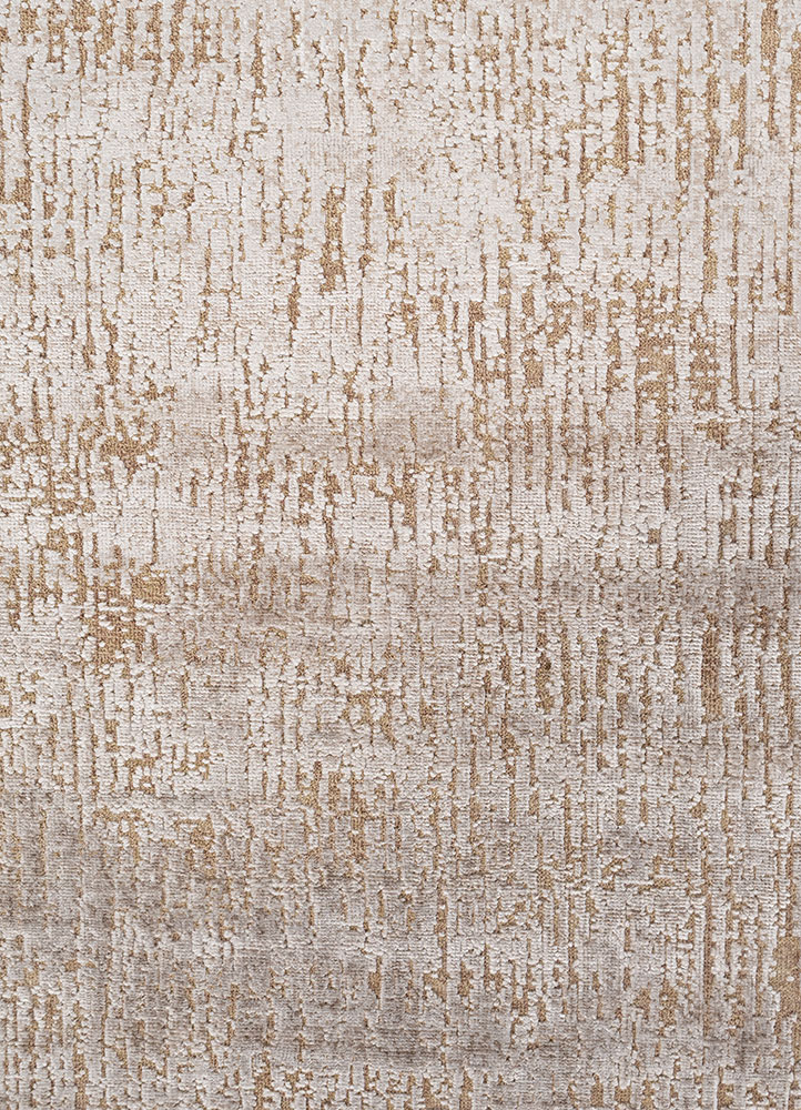 entropy ivory wool and bamboo silk hand knotted Rug - CloseUp