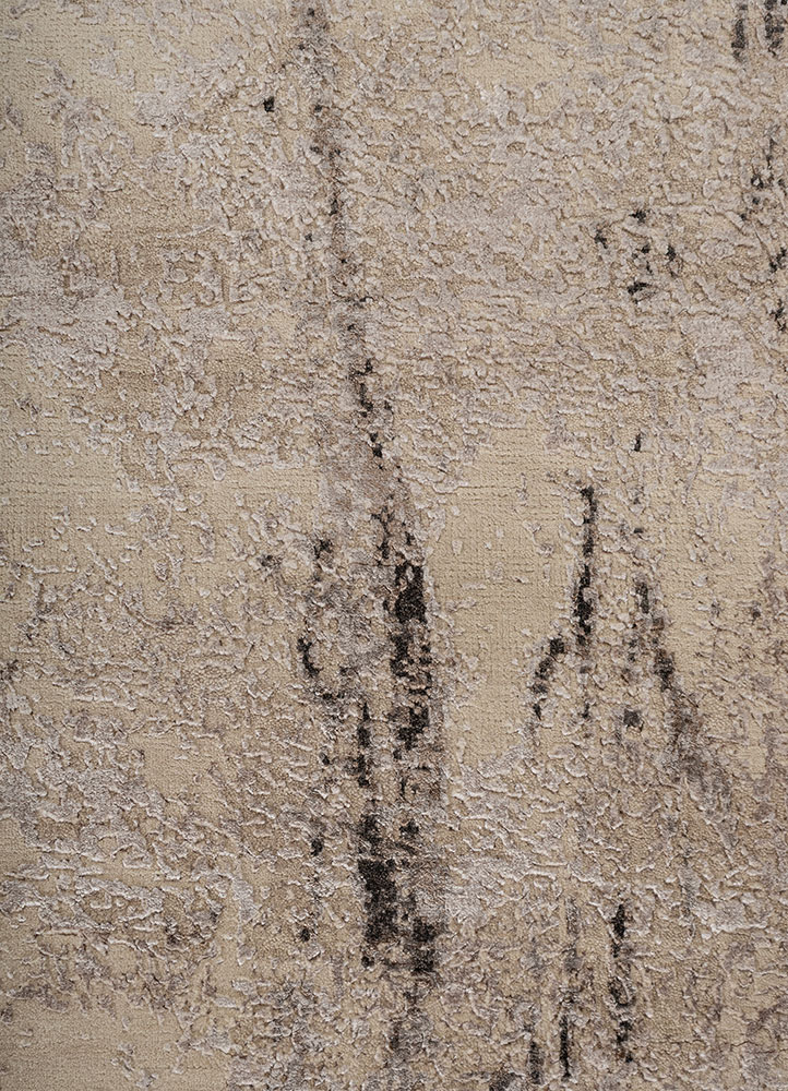 erbe ivory wool and bamboo silk hand knotted Rug - CloseUp