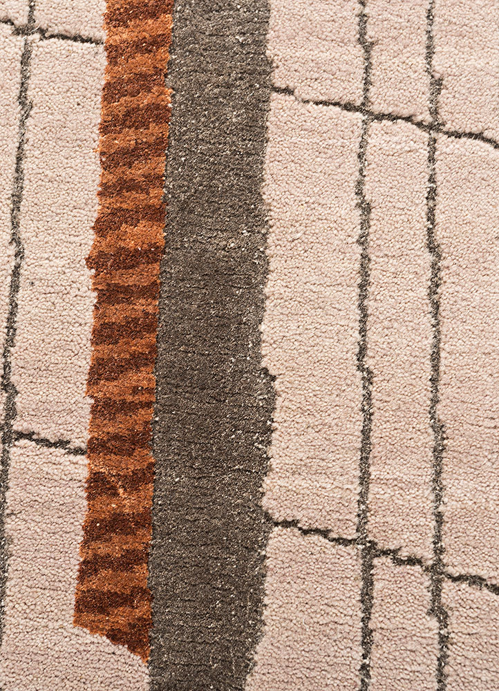 jaipur wunderkammer pink and purple wool and bamboo silk hand knotted Rug - CloseUp