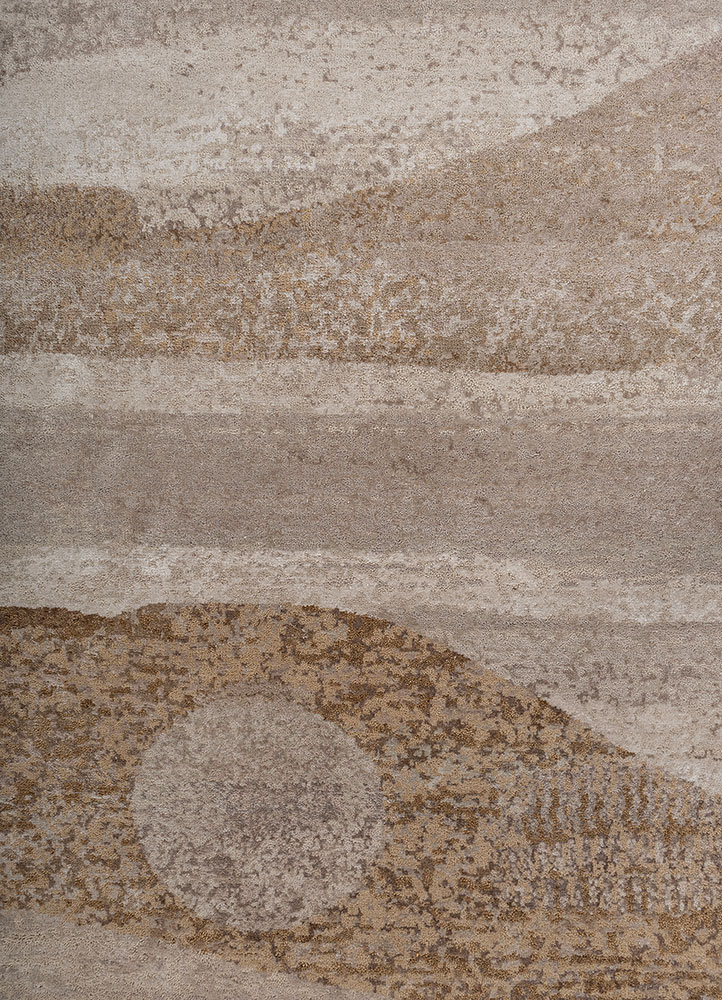 whispers of the desert ivory wool and bamboo silk hand knotted Rug - CloseUp