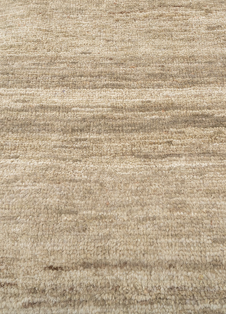 blythe beige and brown wool hand knotted Rug - CloseUp