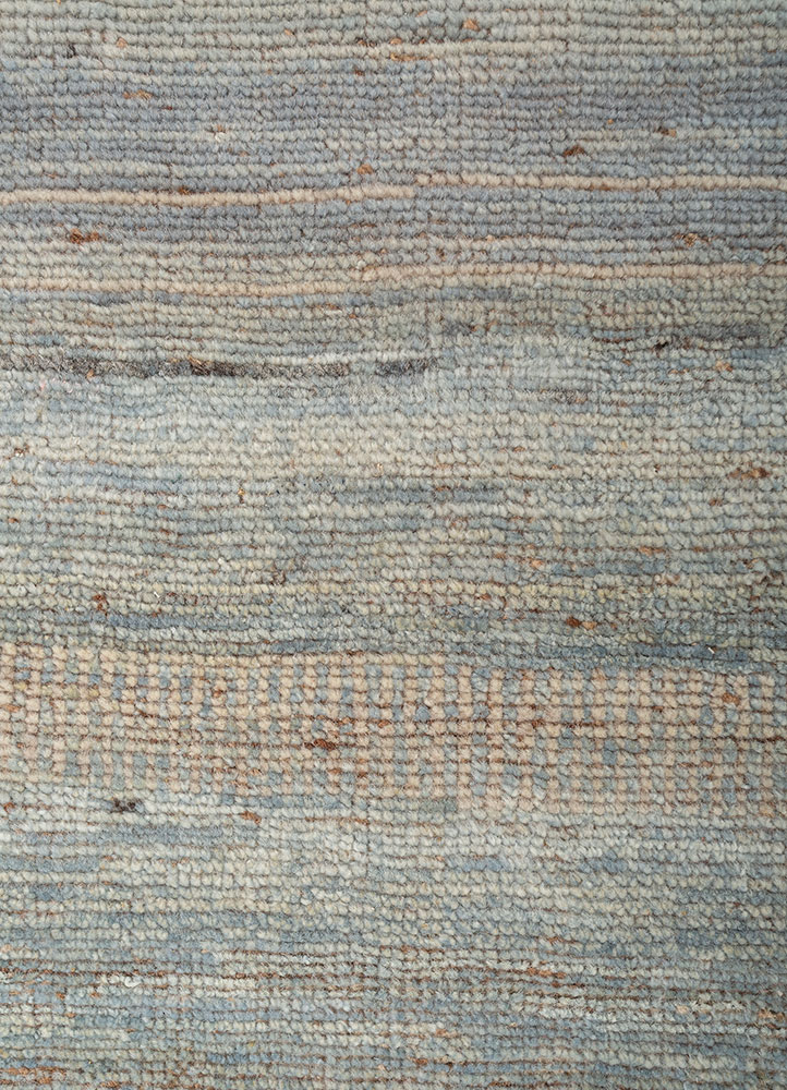 blythe green wool hand knotted Rug - CloseUp