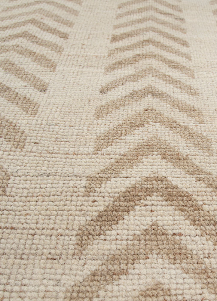 hula ivory wool hand knotted Rug - CloseUp