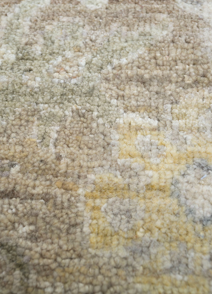 viscaya beige and brown wool hand knotted Rug - CloseUp