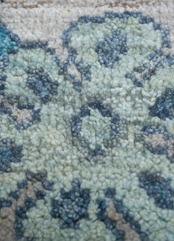 viscaya ivory afghan wool hand knotted Rug - CloseUp