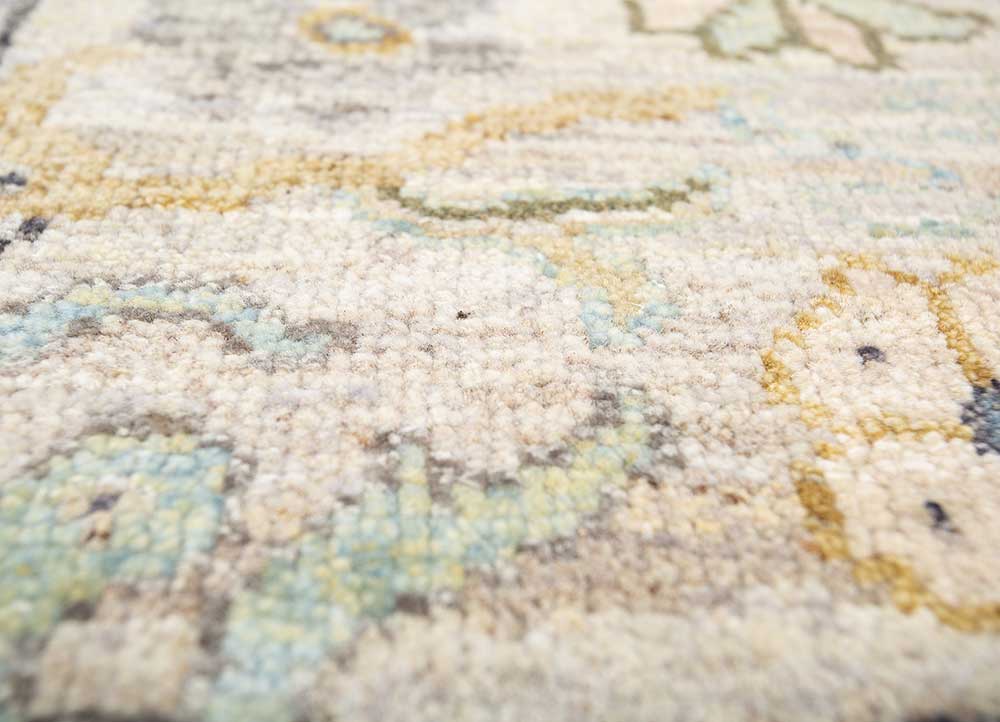 viscaya ivory afghan wool hand knotted Rug - CloseUp