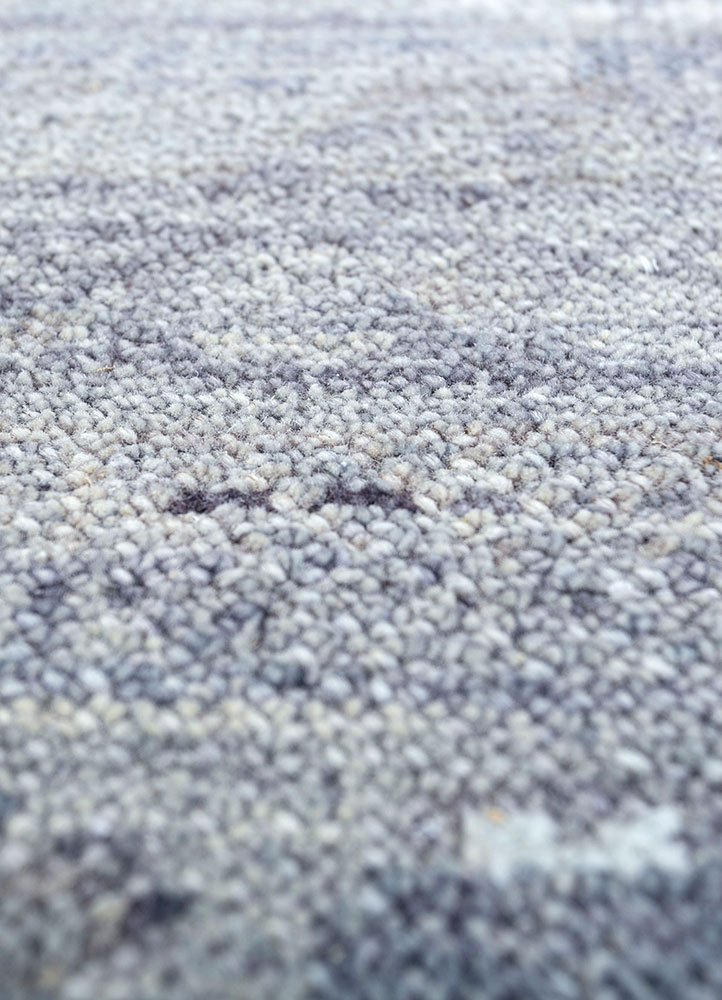 erbe blue wool hand knotted Rug - CloseUp