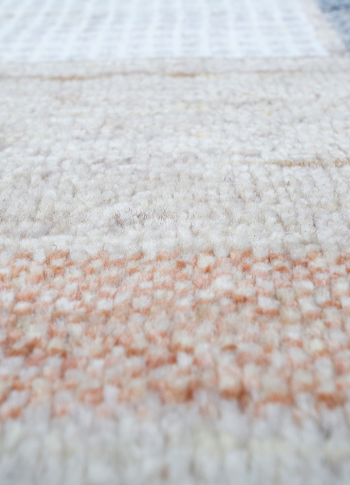 blythe beige and brown wool hand knotted Rug - CloseUp