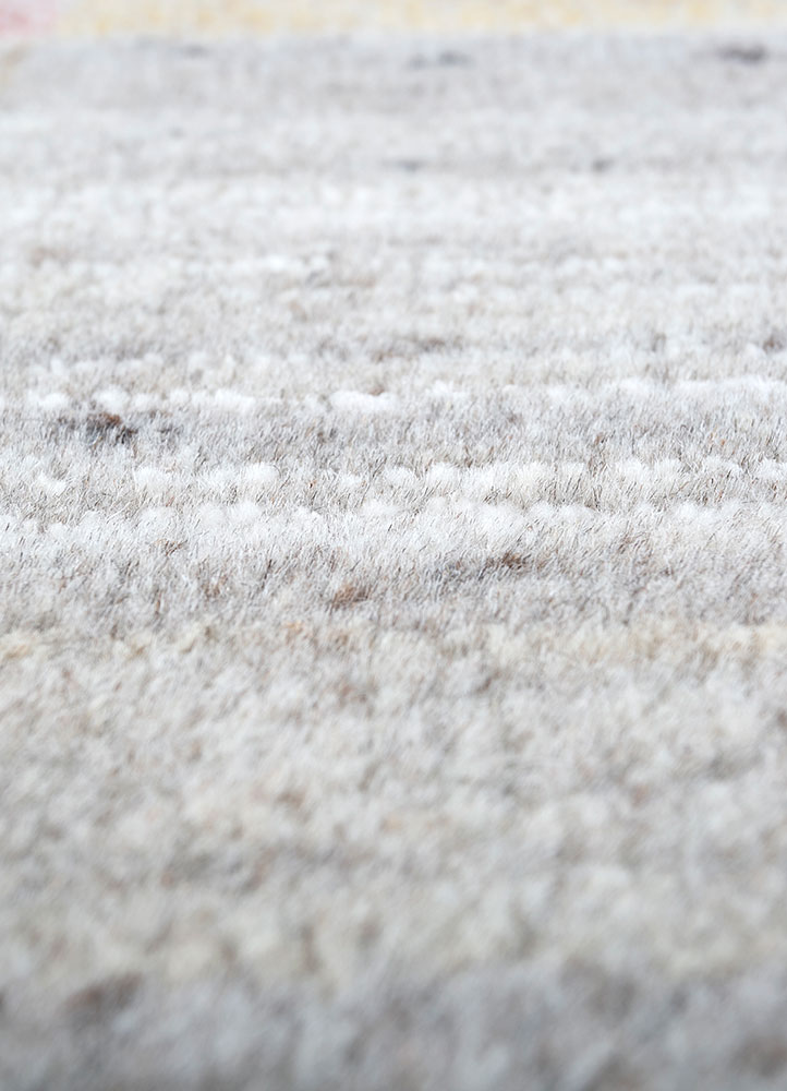 blythe beige and brown afghan wool hand knotted Rug - CloseUp