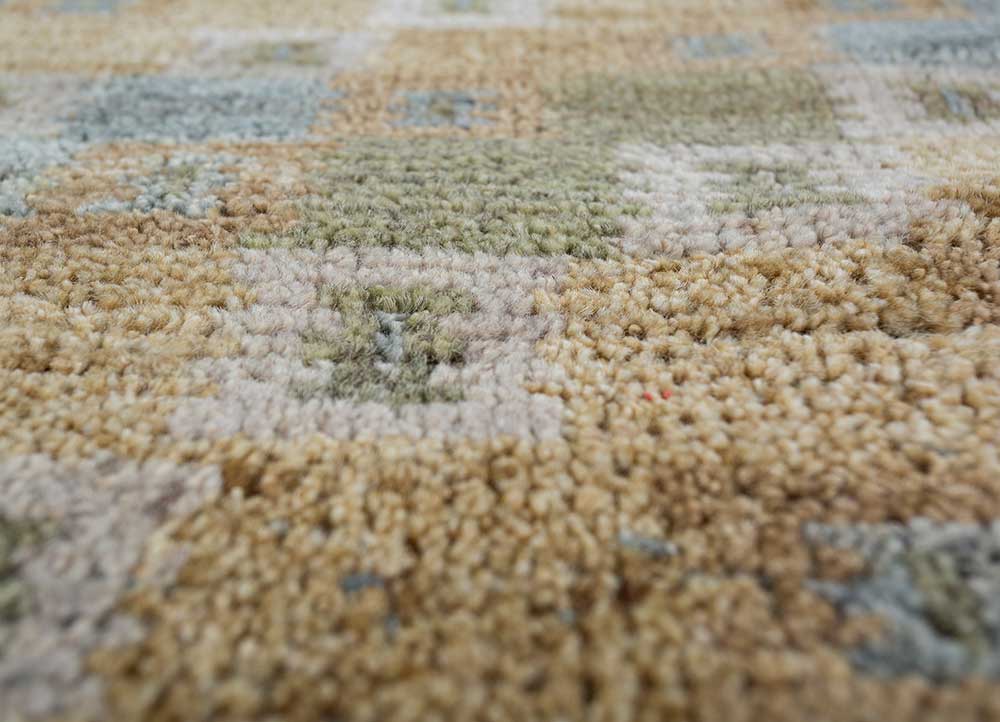 erbe red and orange wool hand knotted Rug - CloseUp