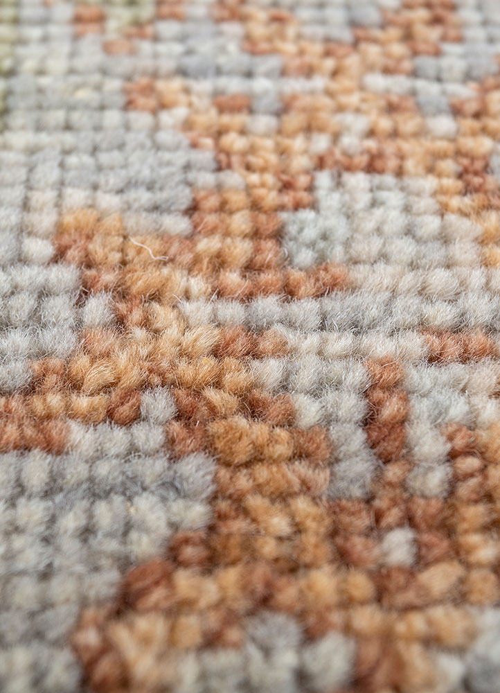 erbe blue wool hand knotted Rug - CloseUp