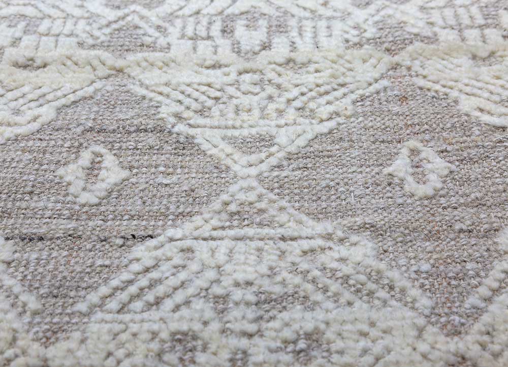 manifest ivory afghan wool hand knotted Rug - CloseUp