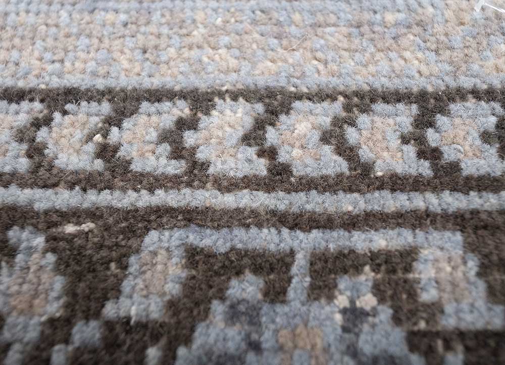 erbe blue wool hand knotted Rug - CloseUp