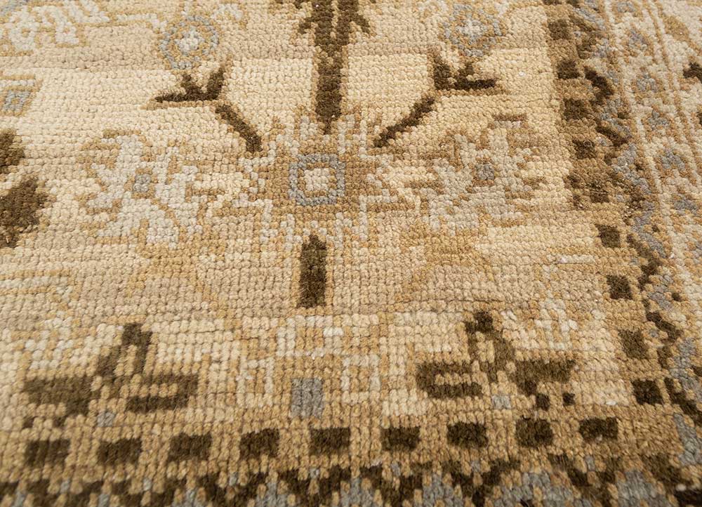 erbe gold wool hand knotted Rug - CloseUp