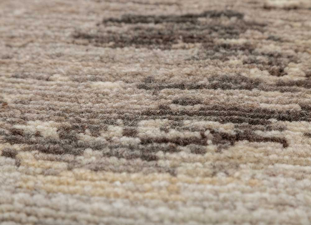 entropy grey and black wool hand knotted Rug - CloseUp
