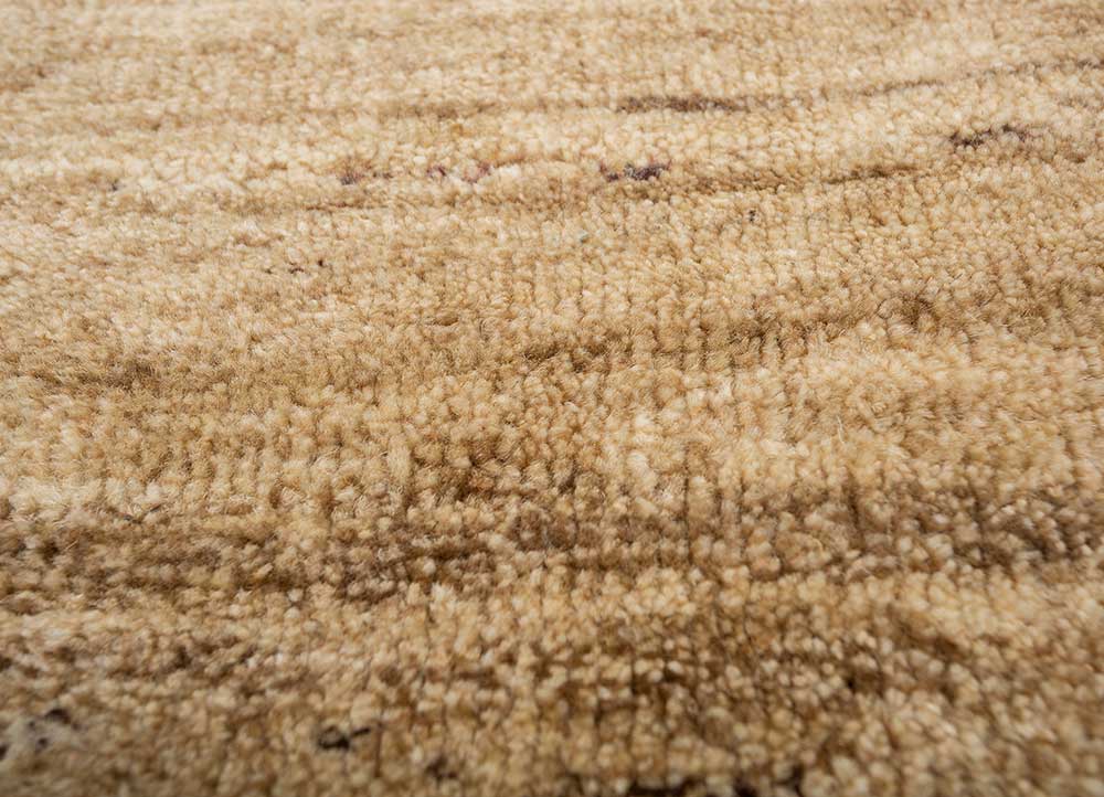 thyme beige and brown wool hand knotted Rug - CloseUp