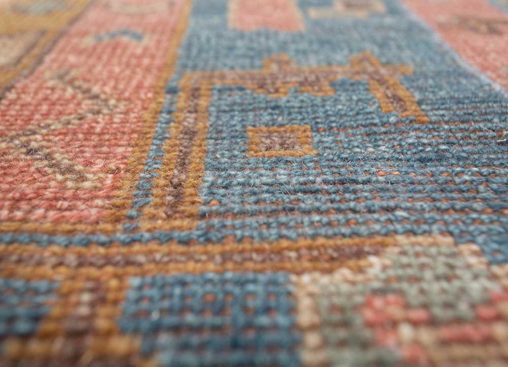 erbe beige and brown wool hand knotted Rug - CloseUp