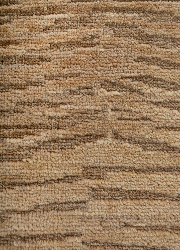 entropy beige and brown wool hand knotted Rug - CloseUp