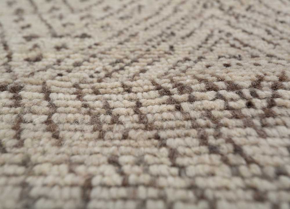 thyme ivory wool hand knotted Rug - CloseUp