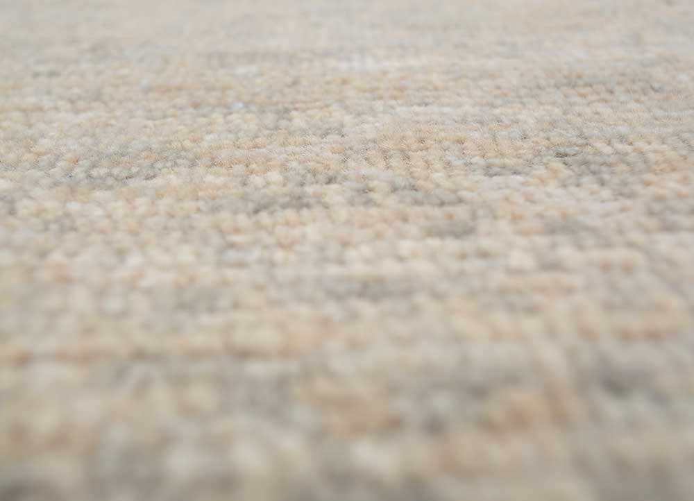 entropy beige and brown wool hand knotted Rug - CloseUp