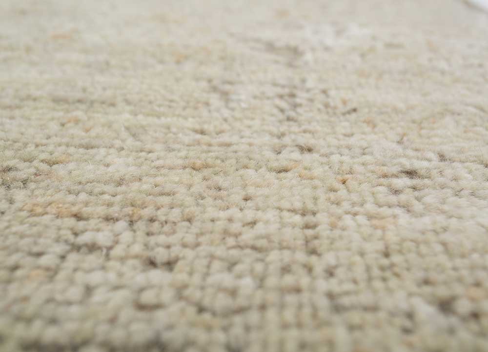 entropy beige and brown wool hand knotted Rug - CloseUp