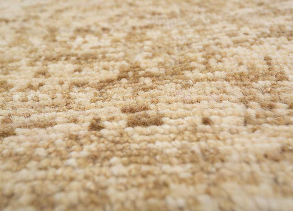 entropy beige and brown wool hand knotted Rug - CloseUp