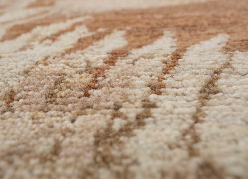 entropy gold wool hand knotted Rug - CloseUp