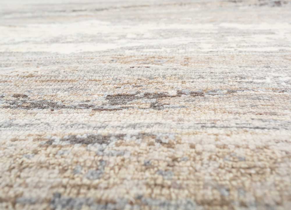 entropy ivory wool hand knotted Rug - CloseUp