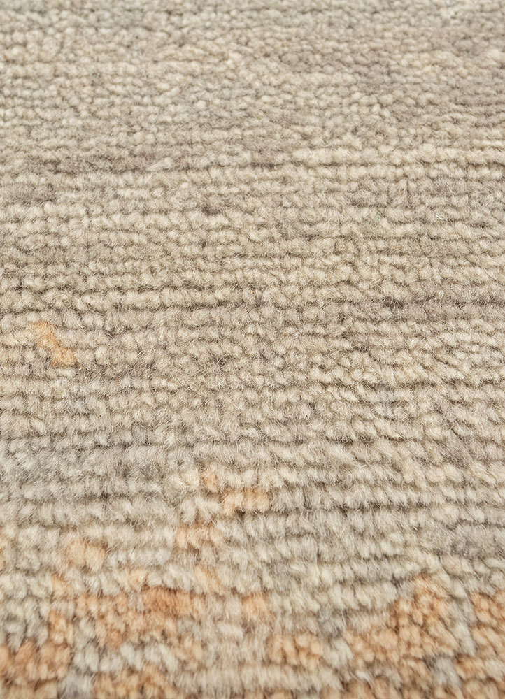entropy blue wool hand knotted Rug - CloseUp