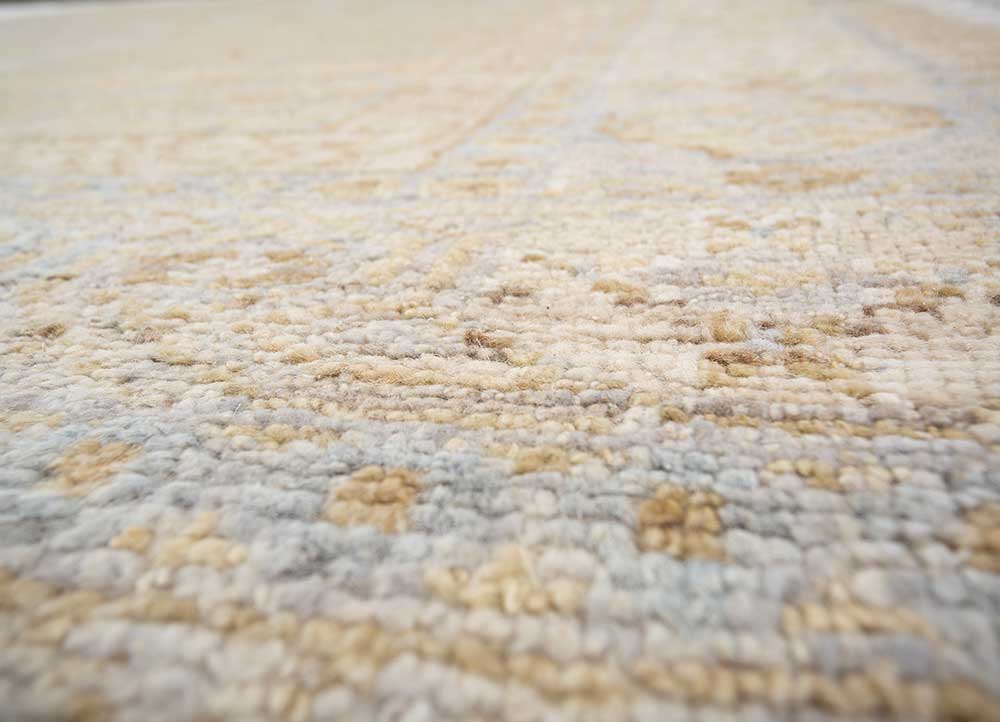 viscaya gold afghan wool hand knotted Rug - CloseUp