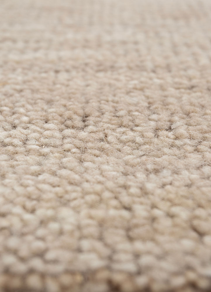 blythe beige and brown wool hand knotted Rug - CloseUp