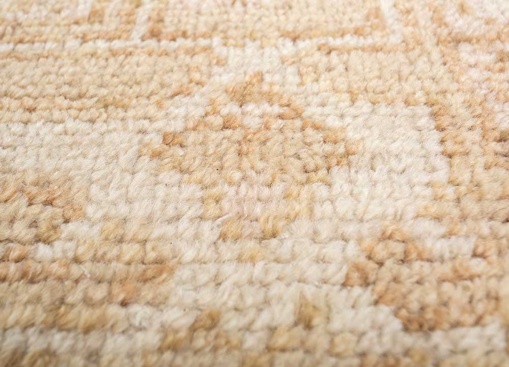 thyme ivory wool hand knotted Rug - CloseUp
