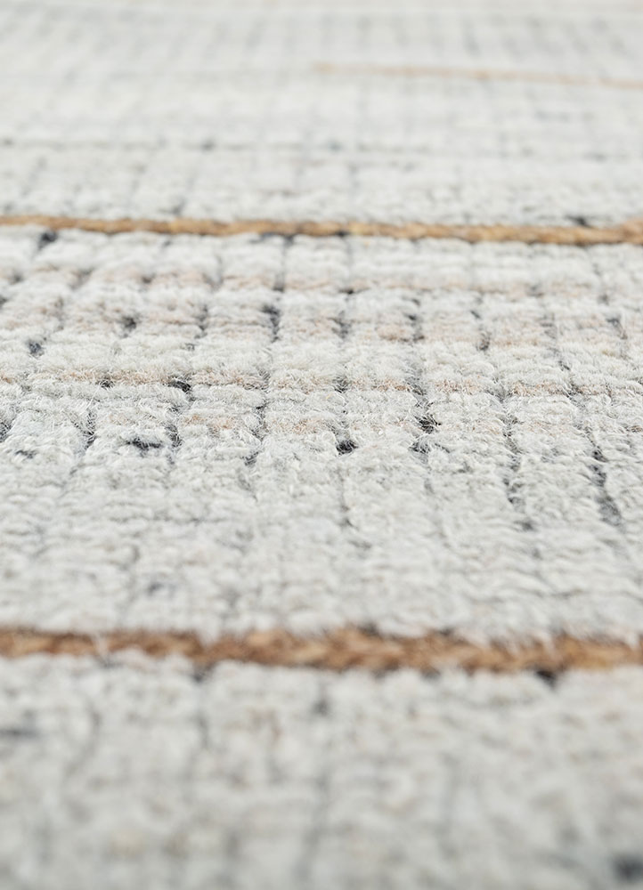 manifest grey and black afghan wool hand knotted Rug - CloseUp