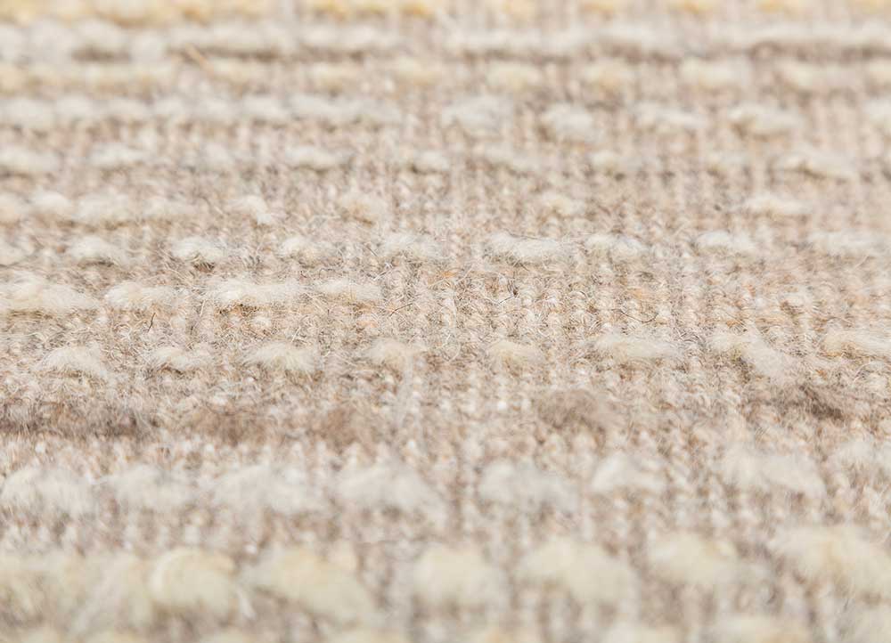 erbe beige and brown wool hand knotted Rug - CloseUp