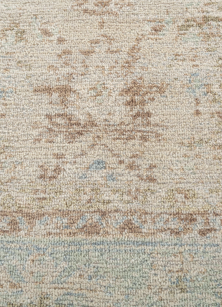 viscaya beige and brown wool hand knotted Rug - CloseUp