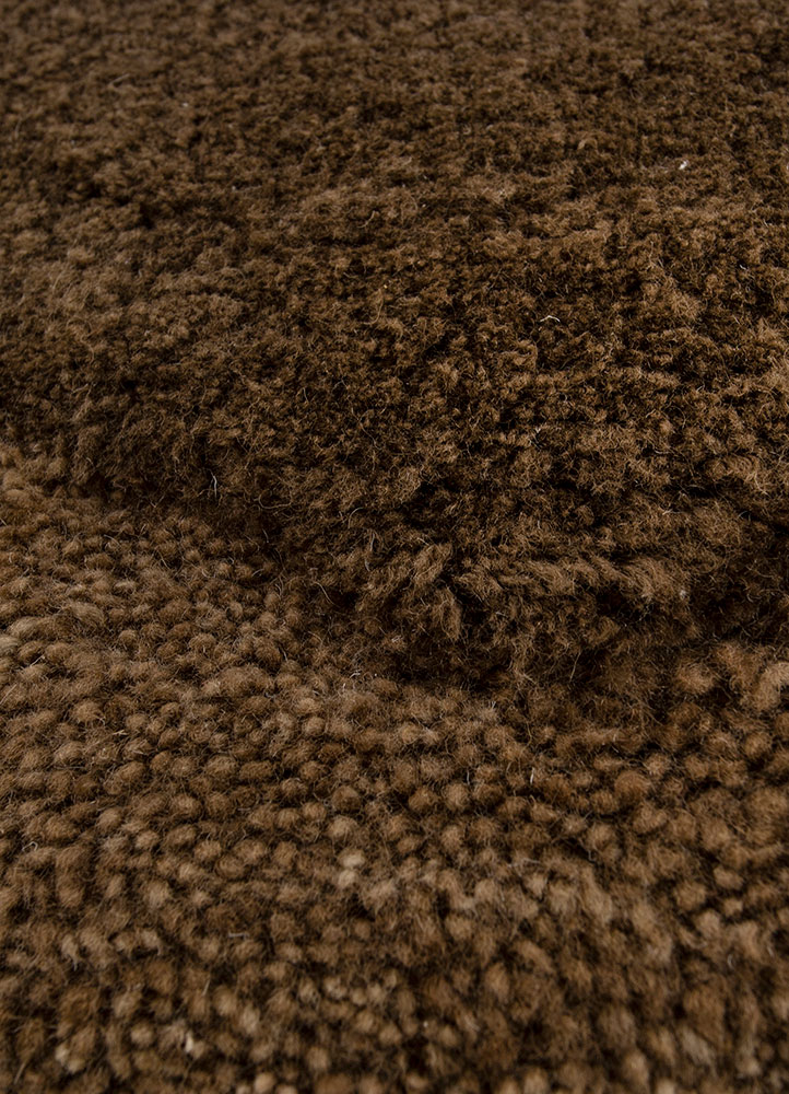 zuri beige and brown wool hand knotted Rug - CloseUp