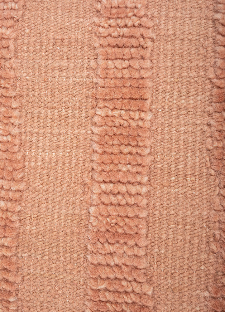zuri red and orange wool hand knotted Rug - CloseUp