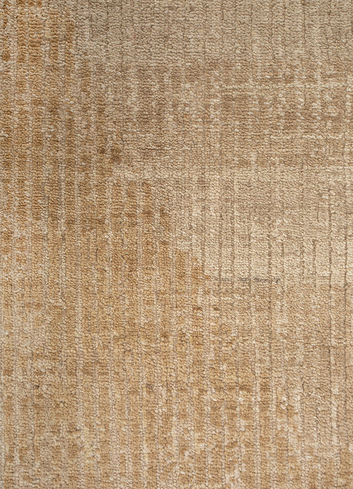 blythe beige and brown wool hand knotted Rug - CloseUp
