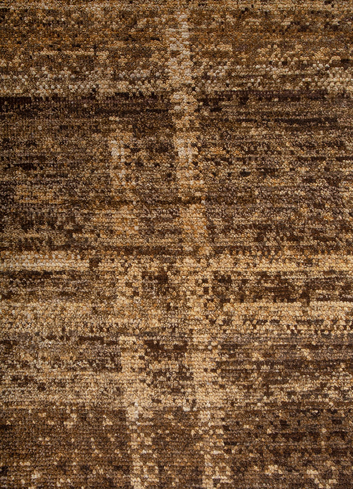 manifest beige and brown wool hand knotted Rug - CloseUp