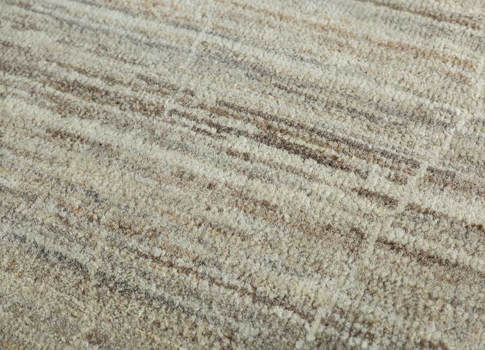 zuri beige and brown afghan wool hand knotted Rug - CloseUp