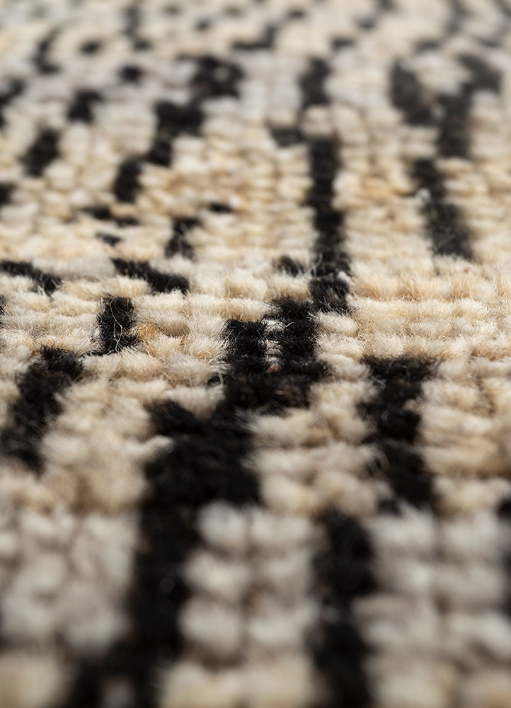 manifest grey and black afghan wool hand knotted Rug - CloseUp