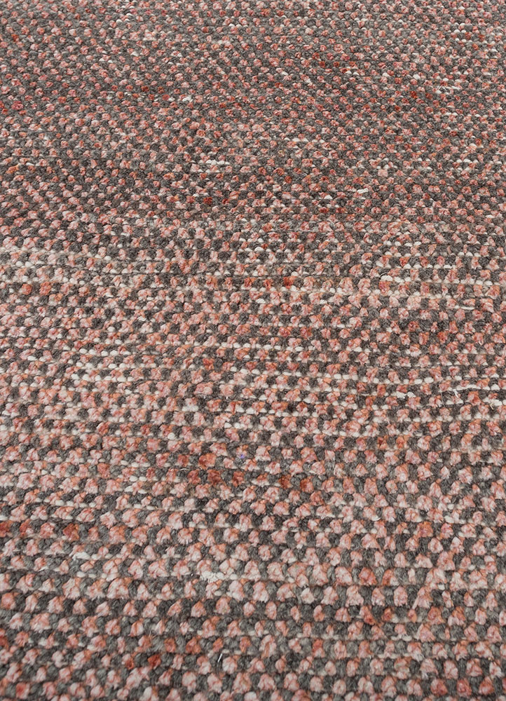kairos grey and black wool and silk hand knotted Rug - CloseUp