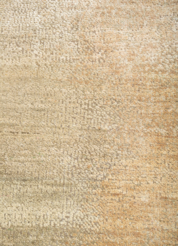 aprezo green wool and silk hand knotted Rug - CloseUp