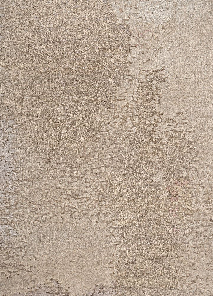 aprezo ivory wool and bamboo silk hand knotted Rug - CloseUp