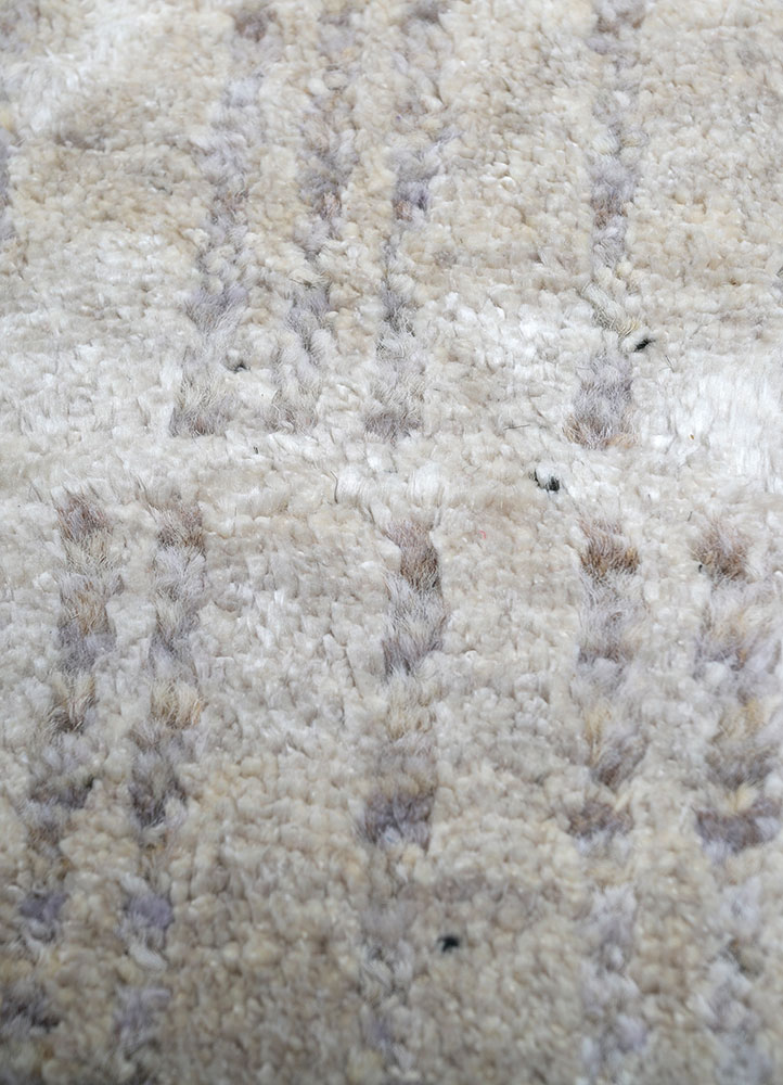 manifest ivory afghan wool and silk hand knotted Rug - CloseUp