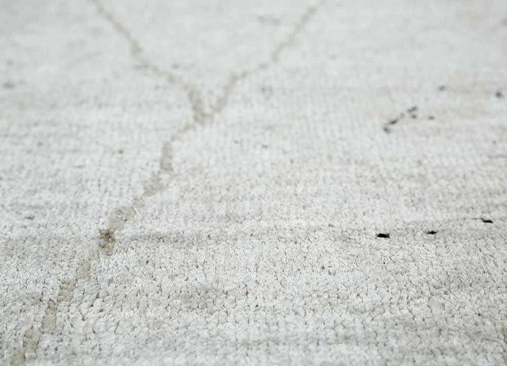 manifest ivory afghan wool and silk hand knotted Rug - CloseUp