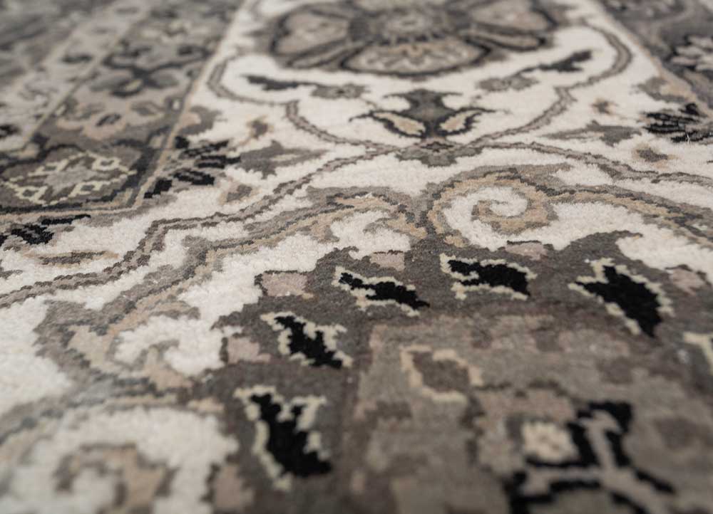 cyanna blue wool and silk hand knotted Rug - CloseUp